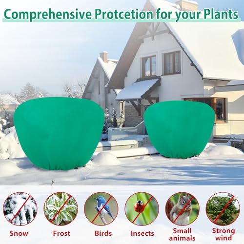 6 Pack Shrub Plant Covers Freeze Protection for Winter, 39.4"X39.4", Green - size: 6PCS-39.4" X 39.4"