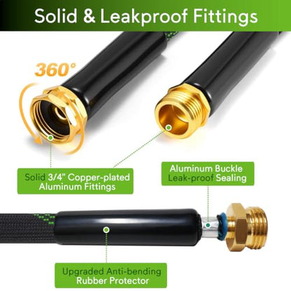 150 ft Garden Hose, 2026 New No Kink Flexible Water Hose 150ft, 10 Function Nozzle, Solid Metal Fittings, Enhanced Multi-layer Construction, Lightweight & Portable for Gardening, Cleaning, Car Washing