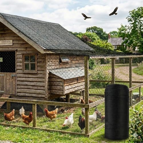 Junflying 25x100 FT Chicken Netting for Hawks & Predator Protection - size: 25x100 FT