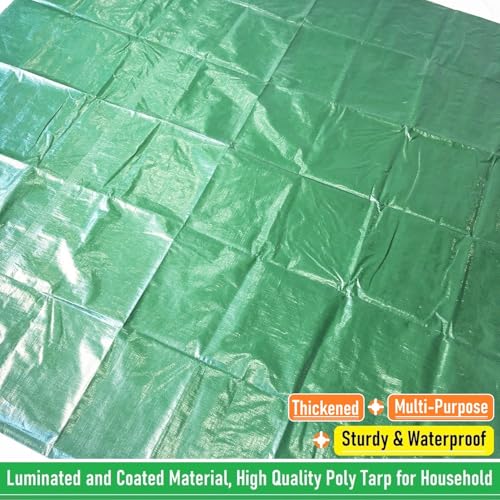 2-Pack 7x7ft Yard Garden Leaf Tarp 4 Handles Waterproof Tarps for Sandbox Cover,Lawn Debris,Yard Waste Tarp,Landscape Pruning,Leaf Hauler,Outdoor Camping Tarps,Tent Footprint,Patio Table,FirePit Cover