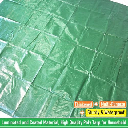 2-Pack 7x7ft Yard Garden Leaf Tarp 4 Handles Waterproof Tarps for Sandbox Cover,Lawn Debris,Yard Waste Tarp,Landscape Pruning,Leaf Hauler,Outdoor Camping Tarps,Tent Footprint,Patio Table,FirePit Cover