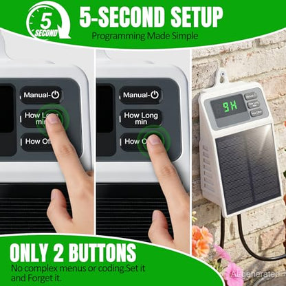 Solar Automatic Drip Irrigation System,Auto Self Watering Kit with Timer