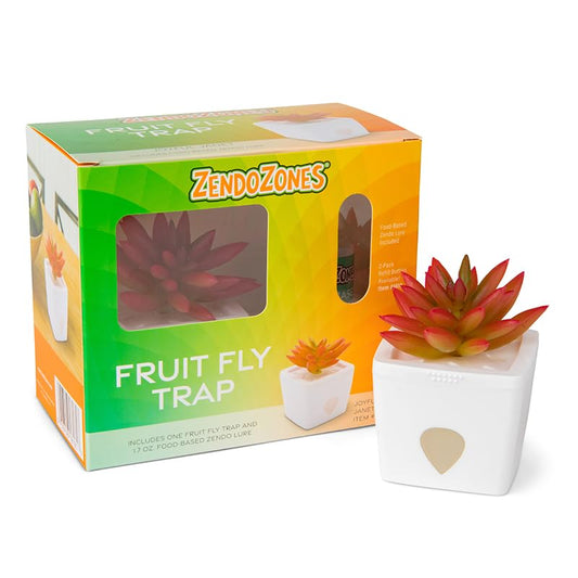 ZendoZones Fruit Fly Trap, Red Succulent, White, 6-Pack - size: 6-Pack