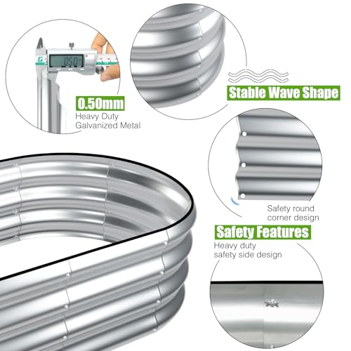SnugNiture Raised Garden Bed Outdoor 4x2x1ft, 2 Pack - color: Silver