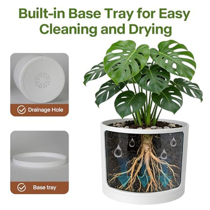 GARDIFE 3 Pack Cylinder Planter Set 10/9/8 Inch White Indoor Plant Pots - color: White