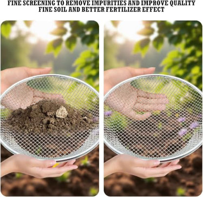 Soil Sifter for Gardening 3 Pack Garden Sieve Set with 3 Mesh Sizes