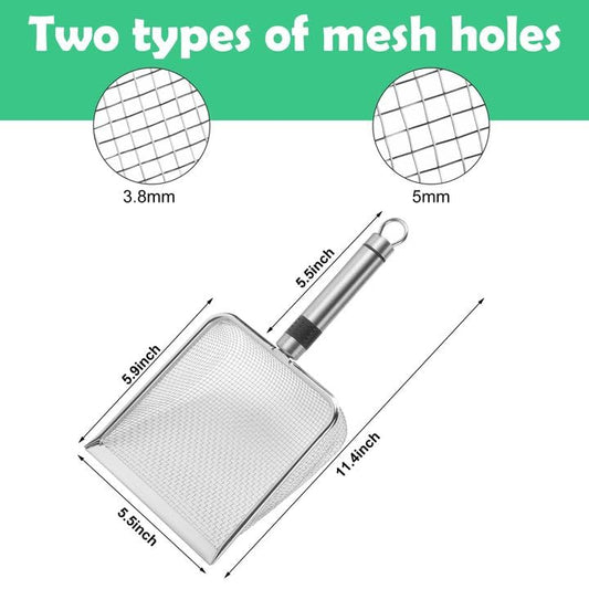 Adnee 2 Pcs Wider Gardening Soil Sifter-5.5" W Garden Sieve Sifter with Handle (3.8/5 mm Mesh)-Portable Gardening Sifter for Gradening Sand Soil Dirt Compost - color: 2 Set