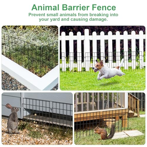 25ft(L) x 13in(H) Animal Barrier Fence,25 Panels 1.16in Gap No Dig Garden Fence for Dogs Rabbits,Rustproof Anti Digging Barrier Garden Edging Border Ground Defense for Outdoor Yard Patio - size: 25 Panels, 25ft(L) x 13in(H)