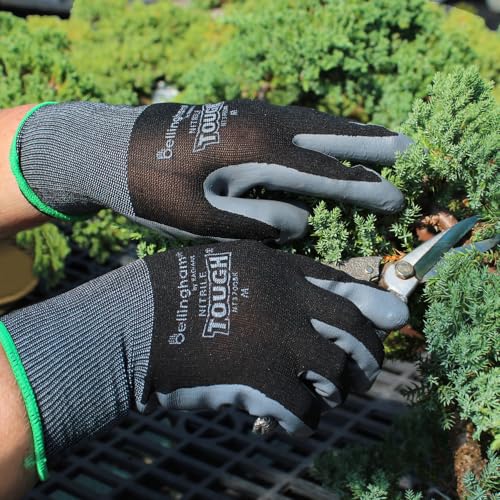 Brussel's Bonsai - Medium Nitrile-Coated Gardening Gloves, Black - size: Medium