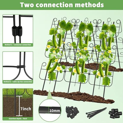Trellis for Climbing Plants Outdoor, Expandable Heavy-Duty Metal Trellis for Raised Bed Plants, Flowers Vine Ivy, Sturdy Houseplant Pothos Plant Climber Support - size: 20 Pack-16.9in(H)x12.5in(L)