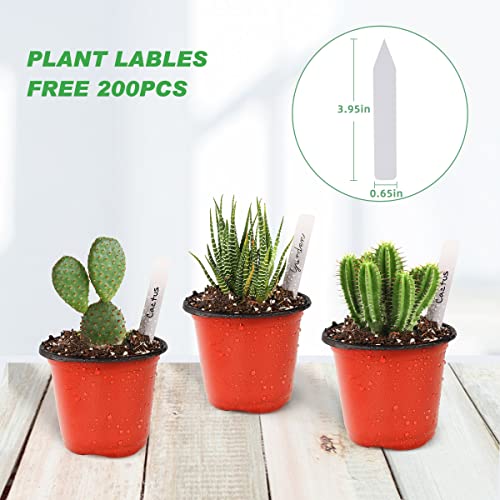 TDHDIKE 4" Small Plastic Plant Pots with 200 Red Seed Starting Pots for Indoor and Outdoor Planting - size: 4inch200