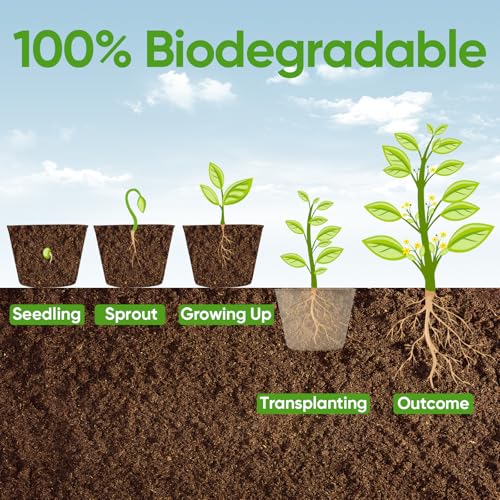 60 Pack 4 Inch Seed Starter Peat Pots with Plant Labels