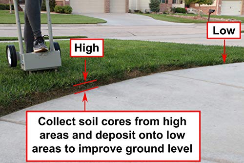 Core Lawn Aerator V4 Kit, 3.4 in Tines, Container - size: Std Length Coring Tines with Container