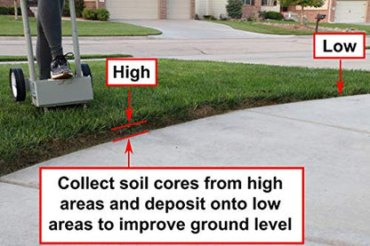 Core Lawn Aerator V4 Kit, 3.4 in Tines, Container - size: Std Length Coring Tines with Container