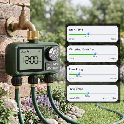 Water Timer for Outdoor Garden Hose, Sprinkler Timer for Garden - style: 3 Zones Brass Inlet