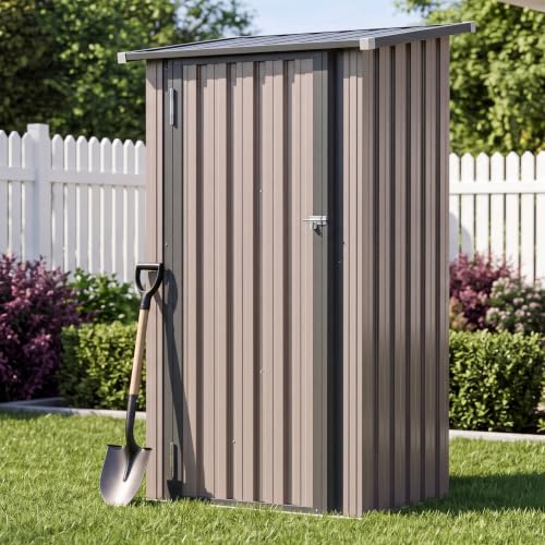 Aoxun 3'x2.9' Metal Storage Shed,Outdoor Cabinet Sheds with Lockable Doors - size: 3x2.9 FT