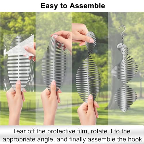 CHONOVO 18 Discs 6 Pcs Bird Deterrents for Outside, Bird Repellent Device - size: 18 Discs 6 Pcs