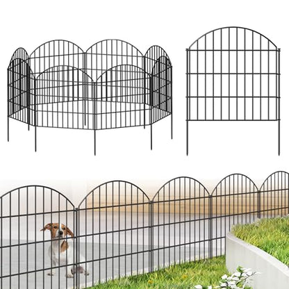 Metal Garden Fence 28 in x 18.7 ft, Dog Fence Outdoor for Yard - size: 28″Hx18.7ft (8 panels)