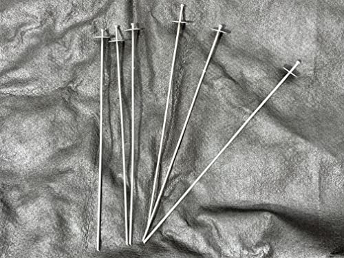 Sandbaggy 18 Inch Circle Top Pins | Industrial Grade 6 Gauge Steel | Great for Hard & Rocky Soil | Holds 10X Better | Landscape Staples SOD Garden Stakes Weed Barrier (18 Inch - 50 Pcs) - size: 18 Inch - 50 Pcs
