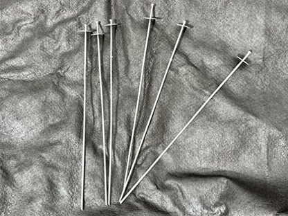 Sandbaggy 18 Inch Circle Top Pins | Industrial Grade 6 Gauge Steel | Great for Hard & Rocky Soil | Holds 10X Better | Landscape Staples SOD Garden Stakes Weed Barrier (18 Inch - 50 Pcs) - size: 18 Inch - 50 Pcs