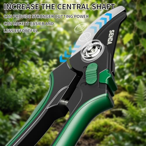 8.5" Bypass Pruning Shears, SK5 Steel Pruning Shears for Gardening, Garden Clippers with 2-Position Adjustable Jaw for Thick Branches, Landscaping - style: 8.5'' adjustable pruning shears