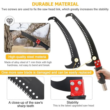 30 Feet Tree Pole Pruner Manual Branches Trimmer Tree Branch Garden Tools Loppers Hand Pole Saws Extendable Height Adustable System for Sawing and Shearing - size: 30FT(with branch scissors)