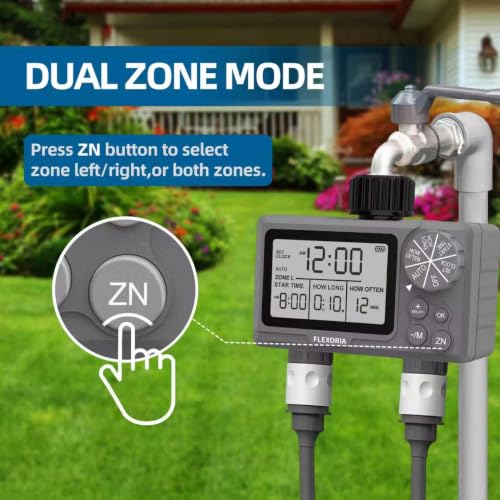 Digital programmable Water Timer, Hose Watering Timer for Garden, Dual outlets
