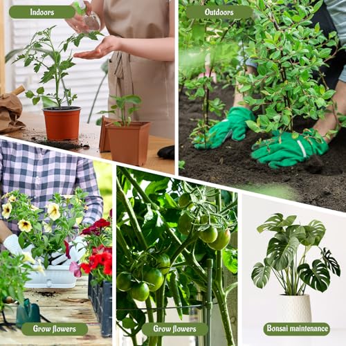 12 Pcs Stackable Plant Support Stakes with 1 Roll 2 M Stickers, 1 Roll 20 Cable Ties, 10 Clips, Stackable Plant Support Stakes for Indoor Outdoor Plants Potted Monstera Climbing Plants