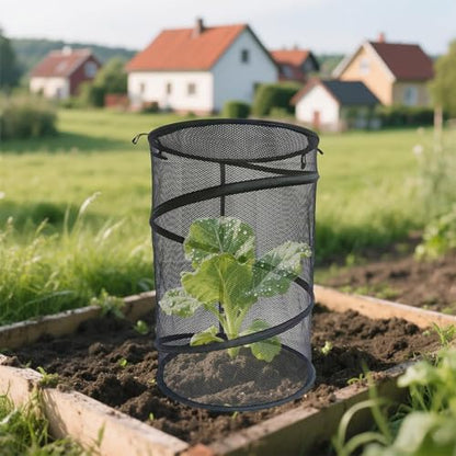 New Pop Up Insect & Bird Barrier Plant Cover Net, 14"x23" Round Foldable Mesh Protector, Garden Cage Guard with Stakes & Carry Bag, Keep Animals & Birds Out for Vegetables and Flowers White - color: White