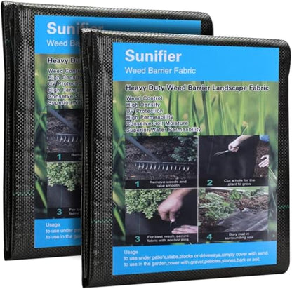 Garden Weed Barrier Fabric 2ft, Heavy Duty Landscape Fabric, Ground Cover Weed Blocker Cloth, Landscaping Fabric for Garden, Vegetable Bed, Path Way (2ft x 100ft) - size: 2ft x 100ft