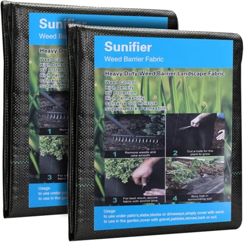 Garden Weed Barrier Fabric 2ft, Heavy Duty Landscape Fabric, Ground Cover Weed Blocker Cloth, Landscaping Fabric for Garden, Vegetable Bed, Path Way (2ft x 100ft) - size: 2ft x 100ft