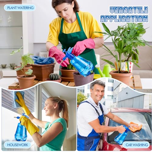Teenyyou 2 Pcs 1.5 Liter Misters Spray Pump Bottle with Full Neoprene Jacket and Built in Carrying Strap Garden Plant Mister Spray Bottle for Spring Personal Cooling Plants Watering (Blue) - color: Blue