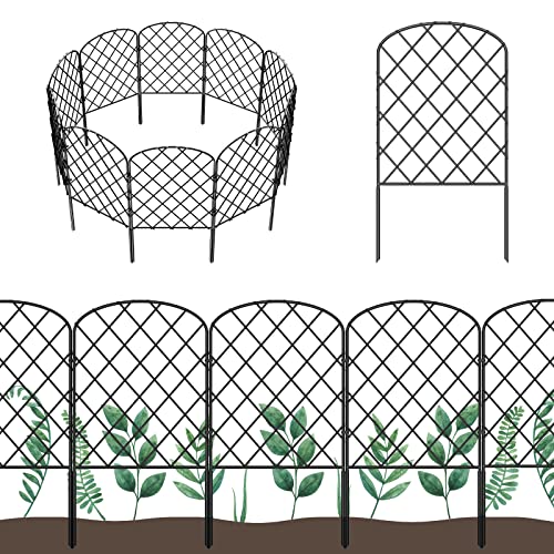 OUSHENG 10 Pack Decorative Garden Fence, Total 10ft(L) x 24in(H) - size: 10ft x 24in