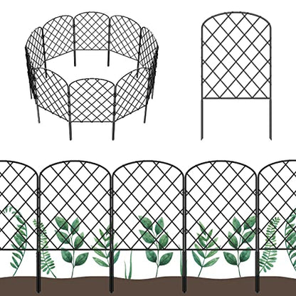 OUSHENG 10 Pack Decorative Garden Fence, Total 10ft(L) x 24in(H) - size: 10ft x 24in
