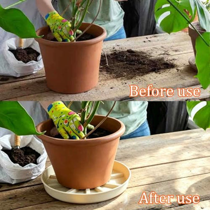 2Pcs 6 Inch Plant Saucer Drip Tray, Clear Plastic Flower Pot Saucers, Thicker Anti-Rot Root Water Catcher Tray for Indoor Outdoor Planters, Heavy Sturdy Pot Base Plate Beige - color: Beige