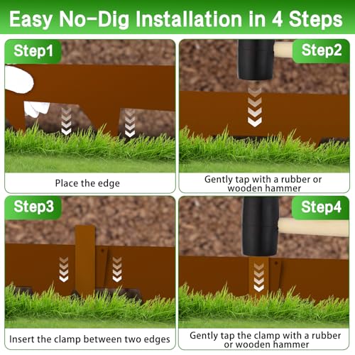 33ft Corten Steel Landscape Edging No Dig Metal Garden Border