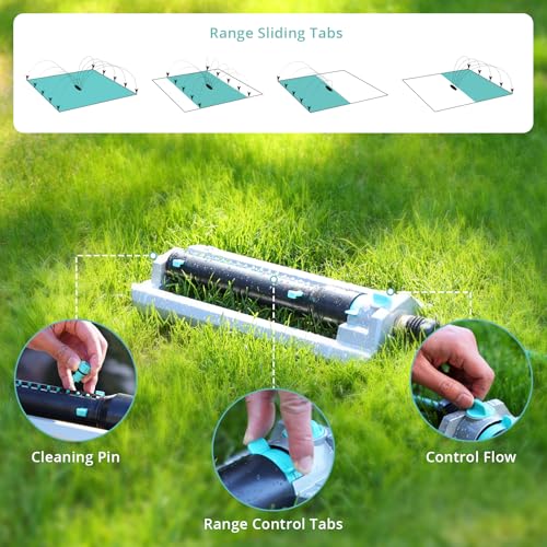 QUOBAS Heavy Duty Oscillating Sprinkler for Yard, Water Sprinkler for Lawn - size: 1 pk