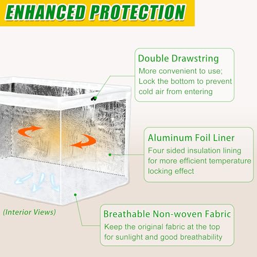 2 PCS Frost Cloth Plant Freeze Protection, Winter Raised Garden Bed Covers - size: Fit 4x2 FT