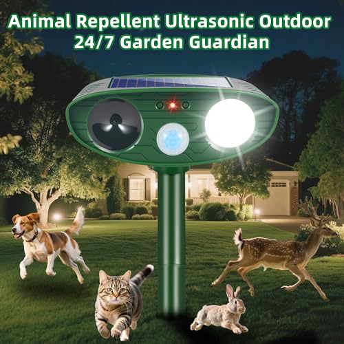 2Pack Animal Repellent Outdoor Ultrasonic Deer Repellent Devices for Yard