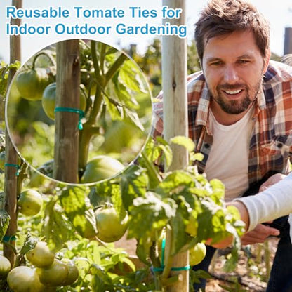HARFINGTON 2pcs Twist Tie with Cutter 164FT (50m) Garden Plant Ties Wire - color: Green, size: 164FT