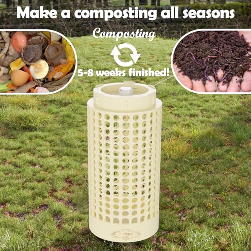 Underground Worm Farm, Garden Mini vermicomposting bin for use in Outdoor Gardening from Kitchen Food Waste, with Holes and lid, White (10.2x4.3x4.3IN) - size: 10.2x4.3x4.3IN (1PC)