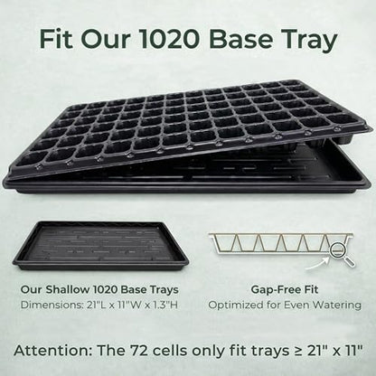 Gardzen 10 Pack 72 Cell Seed Starter Trays - size: 72-Cell
