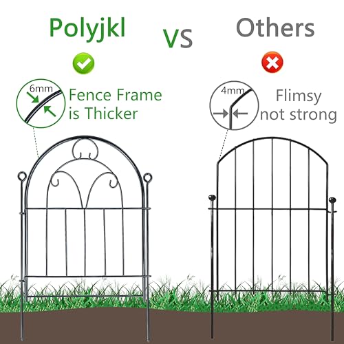 Decorative Garden Fence 17in(H) x 10ft(L), Rustproof Metal Animal Barrier - size: 21" High,11ft