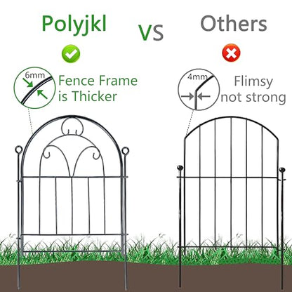 Decorative Garden Fence 17in(H) x 10ft(L), Rustproof Metal Animal Barrier - size: 21" High,11ft