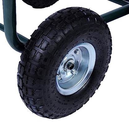 Garden Hose Reel Cart with Anti-rust Paint, Hosemobile Water Hose Reel with Wheels, Storage Basket Holds 250 Feet of 5/8 Inch Hose for Lawn Patio Gardening Task (Metal Grey)