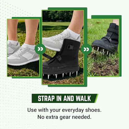 Mays Garden Shoe - Spiked Aerator Shoes | Adjustable Lawn Aerator Shoes for Grass, Soil, Garden, Epoxy Floors | Heavy Duty Stainless Steel Spikes | Yard & Grass Care Tool | Size 14 - size: Size 14