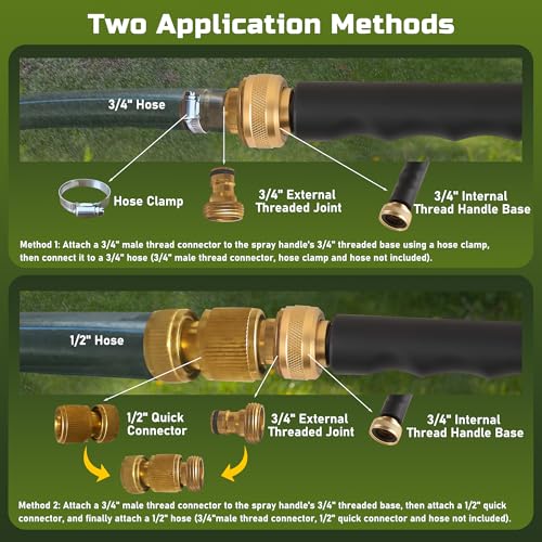 Lichamp Garden Hose Nozzle, 2-Pack High Pressure Water Spraying Wands