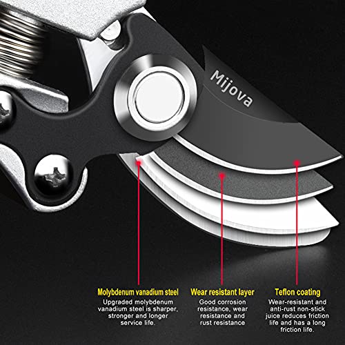 Garden Pruners, Heavy Duty Garden Clippers, Pruning Shears with Adjustable Thumb Lock, Hand Gardening Tools Pruners, High Carbon Steel Sharp Gardening Scissors (black) - color: Black