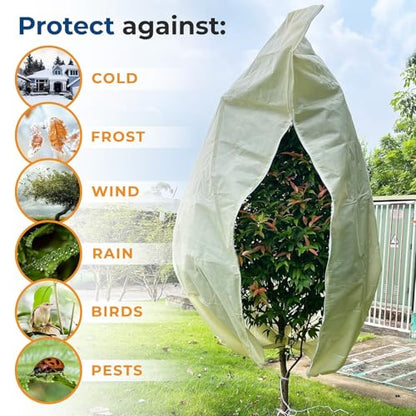 Plant Covers Freeze Protection, 10ft x 10ft Extra Large Tree Covers with Zipper & Drawstring, Frost Cloth for Winter, Outdoor Plant Blankets for Cold Weather, 1 Pack - size: 118'' x 118''(10ft x 10ft) 1 Pack