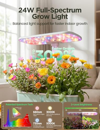 LetPot LPH-Air Hydroponics Growing System Kits, APP & WiFi Controlled Smart Indoor Garden with Adjustable 24W Grow Light Full Spectrum, 10 Pods Planter Indoor Gardening for Gifts, Kitchen, Vegetable - size: 10 Pods-Green